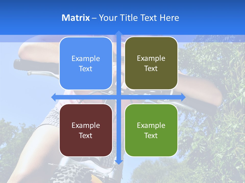 Portrait Of A Teenage Girl On A Bicycle In Summer Park Outdoors PowerPoint Template