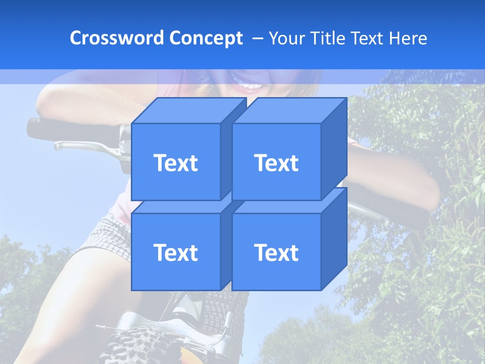 Portrait Of A Teenage Girl On A Bicycle In Summer Park Outdoors PowerPoint Template