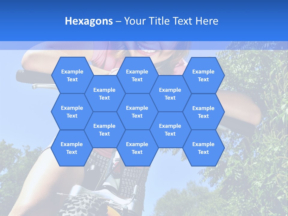 Portrait Of A Teenage Girl On A Bicycle In Summer Park Outdoors PowerPoint Template