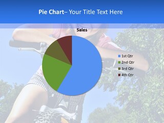 Portrait Of A Teenage Girl On A Bicycle In Summer Park Outdoors PowerPoint Template