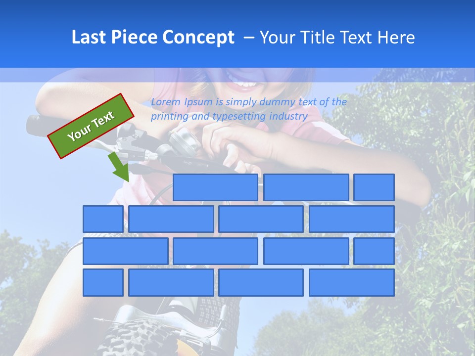 Portrait Of A Teenage Girl On A Bicycle In Summer Park Outdoors PowerPoint Template