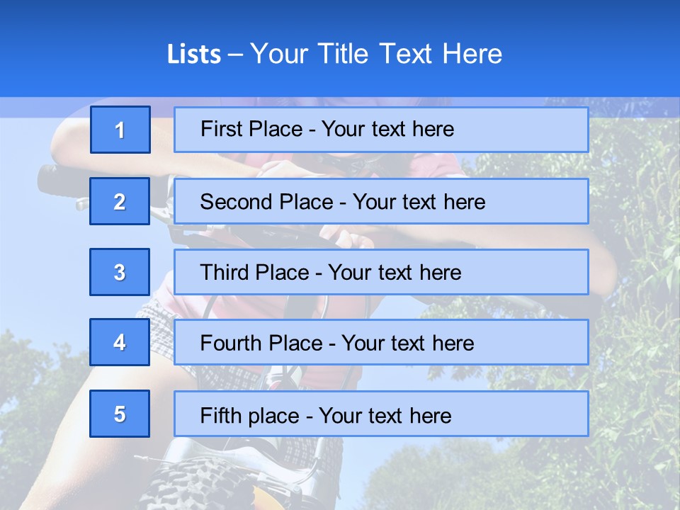 Portrait Of A Teenage Girl On A Bicycle In Summer Park Outdoors PowerPoint Template