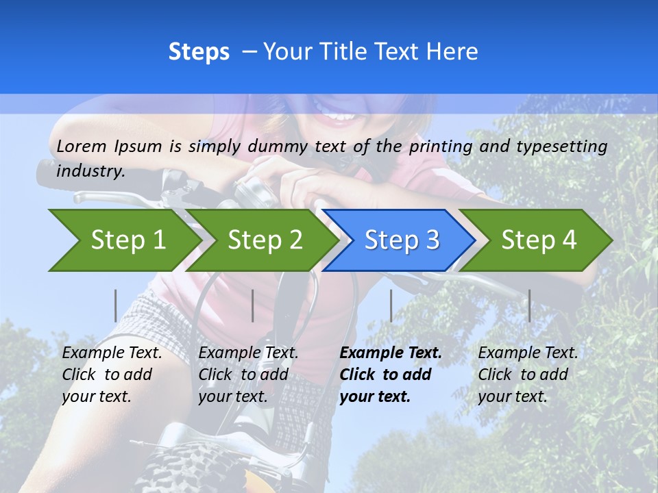 Portrait Of A Teenage Girl On A Bicycle In Summer Park Outdoors PowerPoint Template