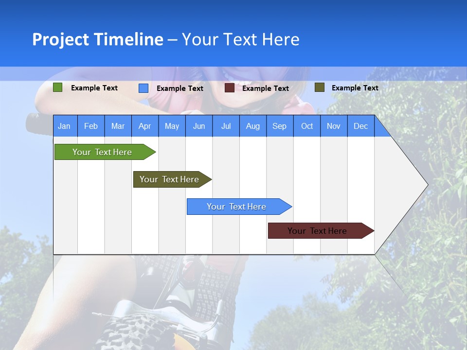 Portrait Of A Teenage Girl On A Bicycle In Summer Park Outdoors PowerPoint Template