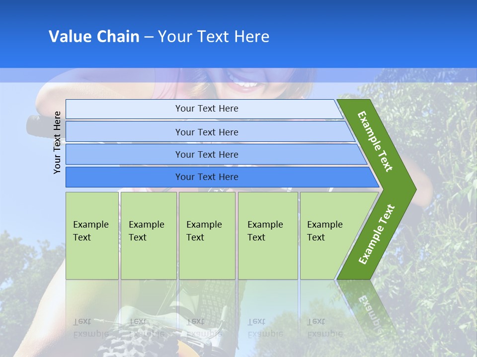 Portrait Of A Teenage Girl On A Bicycle In Summer Park Outdoors PowerPoint Template