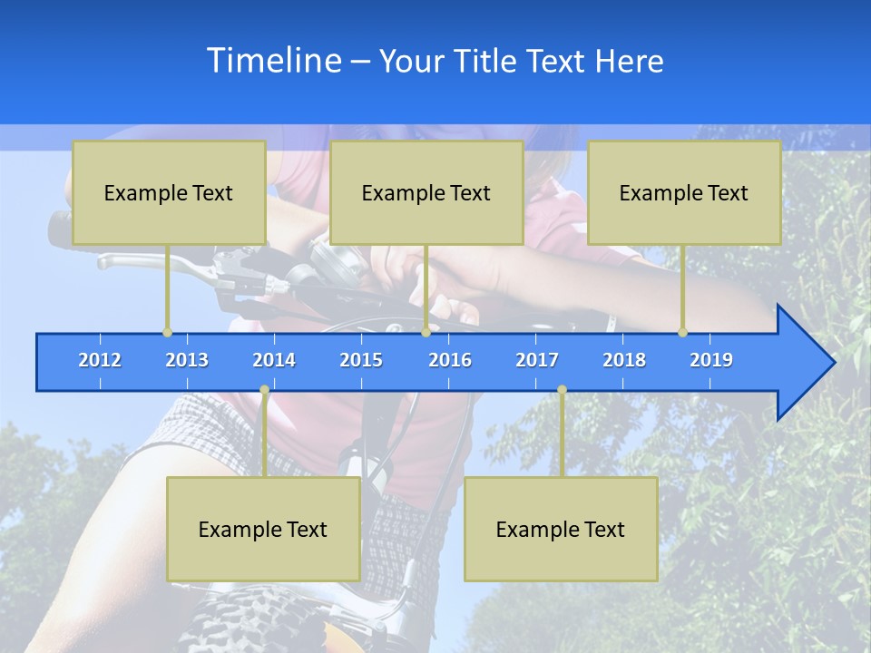 Portrait Of A Teenage Girl On A Bicycle In Summer Park Outdoors PowerPoint Template