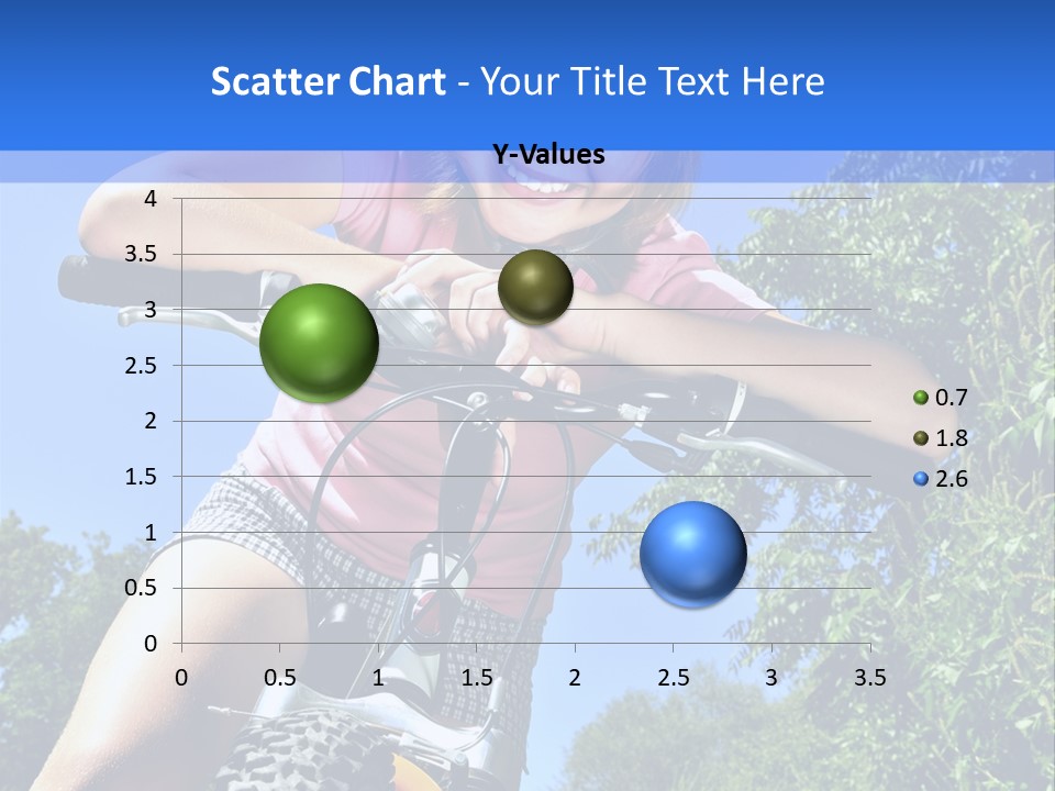 Portrait Of A Teenage Girl On A Bicycle In Summer Park Outdoors PowerPoint Template