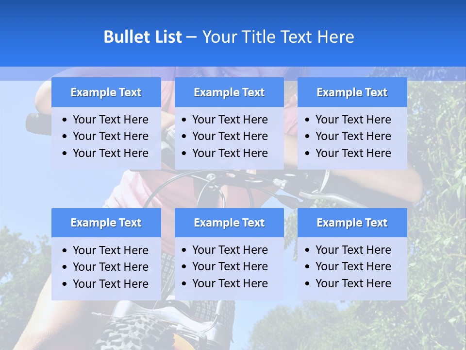 Portrait Of A Teenage Girl On A Bicycle In Summer Park Outdoors PowerPoint Template