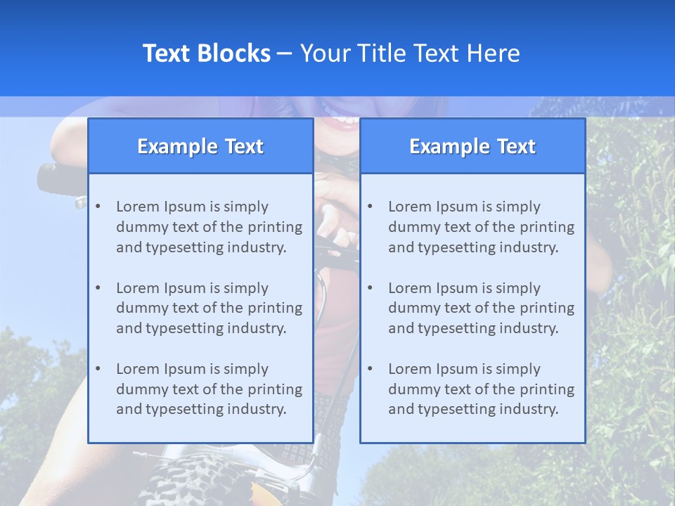 Portrait Of A Teenage Girl On A Bicycle In Summer Park Outdoors PowerPoint Template