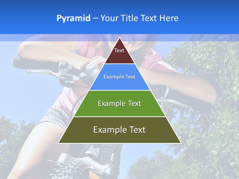 Portrait Of A Teenage Girl On A Bicycle In Summer Park Outdoors PowerPoint Template