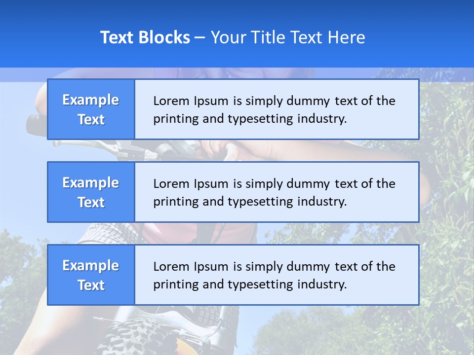 Portrait Of A Teenage Girl On A Bicycle In Summer Park Outdoors PowerPoint Template