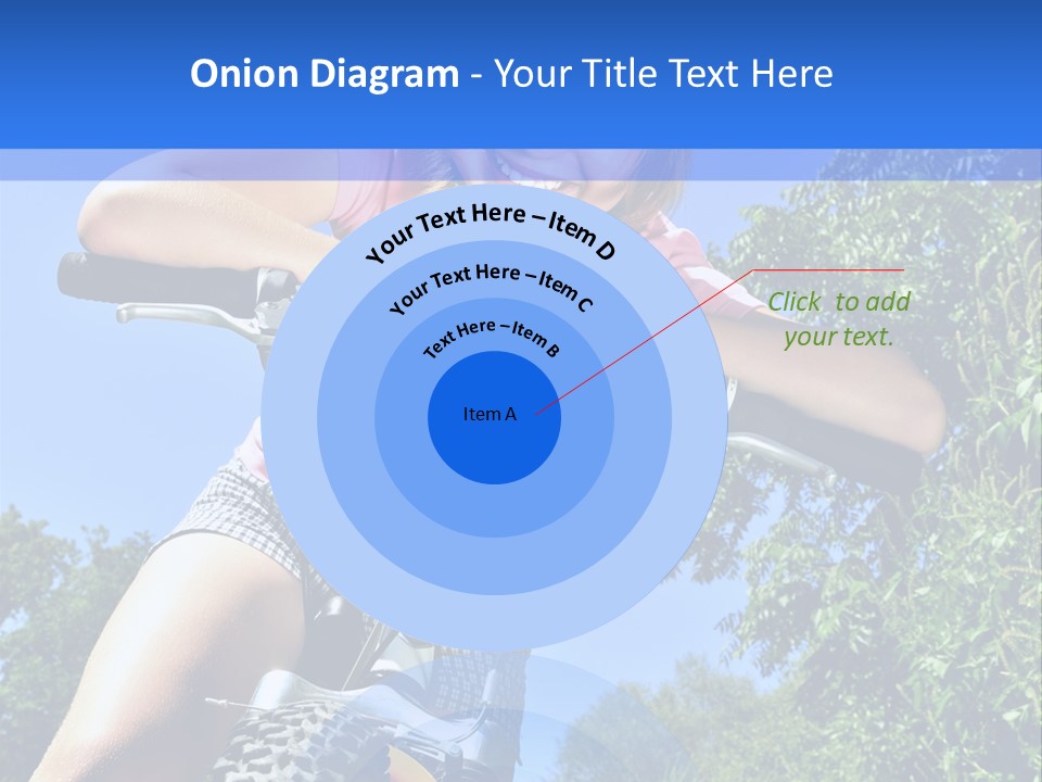 Portrait Of A Teenage Girl On A Bicycle In Summer Park Outdoors PowerPoint Template