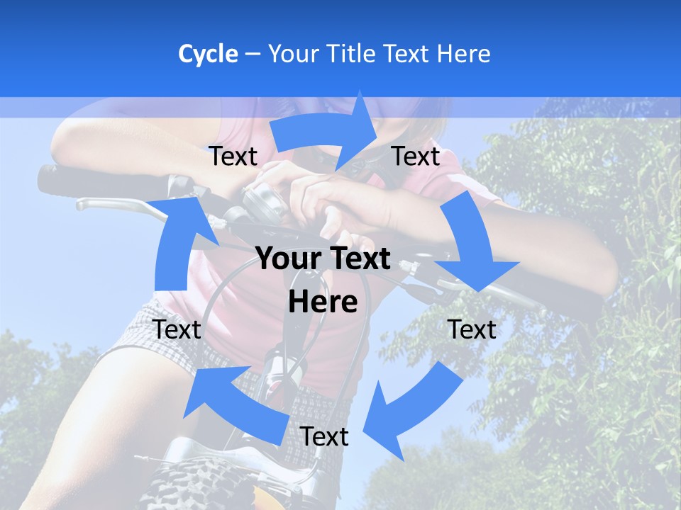 Portrait Of A Teenage Girl On A Bicycle In Summer Park Outdoors PowerPoint Template