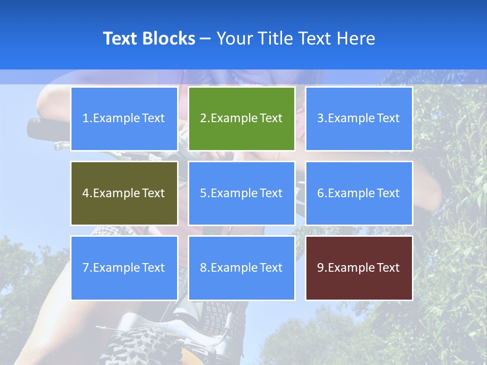 Portrait Of A Teenage Girl On A Bicycle In Summer Park Outdoors PowerPoint Template