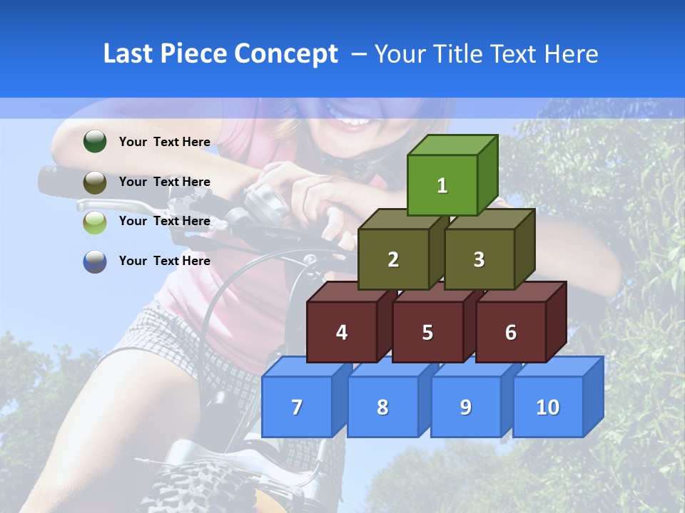 Portrait Of A Teenage Girl On A Bicycle In Summer Park Outdoors PowerPoint Template