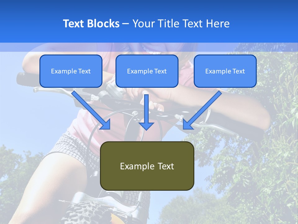 Portrait Of A Teenage Girl On A Bicycle In Summer Park Outdoors PowerPoint Template