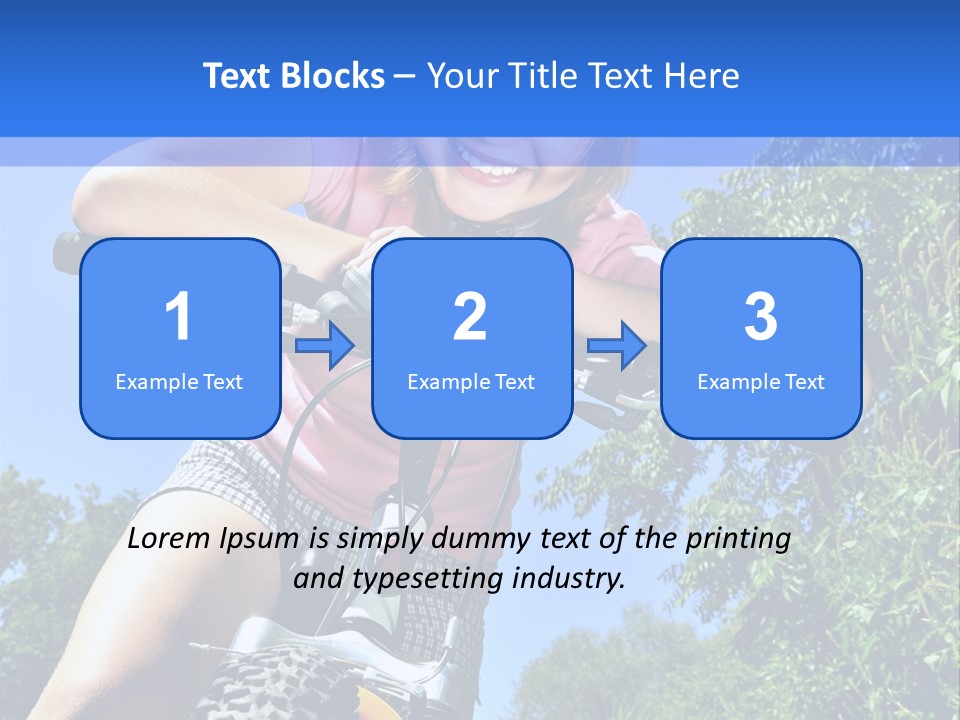 Portrait Of A Teenage Girl On A Bicycle In Summer Park Outdoors PowerPoint Template