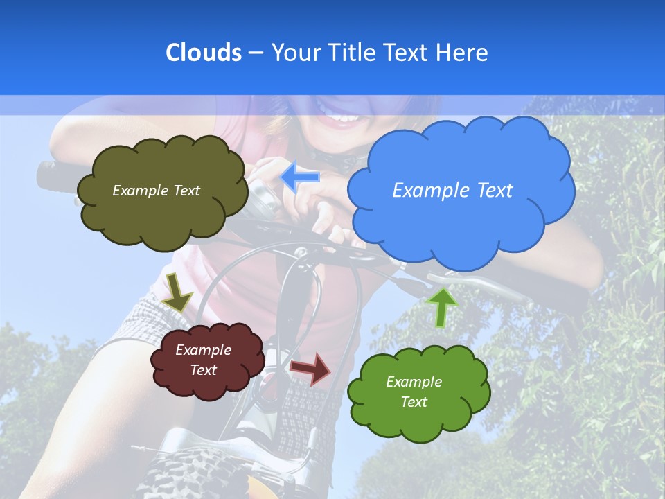 Portrait Of A Teenage Girl On A Bicycle In Summer Park Outdoors PowerPoint Template