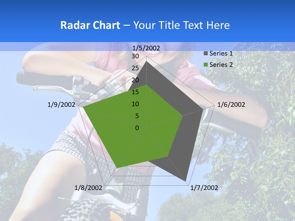 Portrait Of A Teenage Girl On A Bicycle In Summer Park Outdoors PowerPoint Template