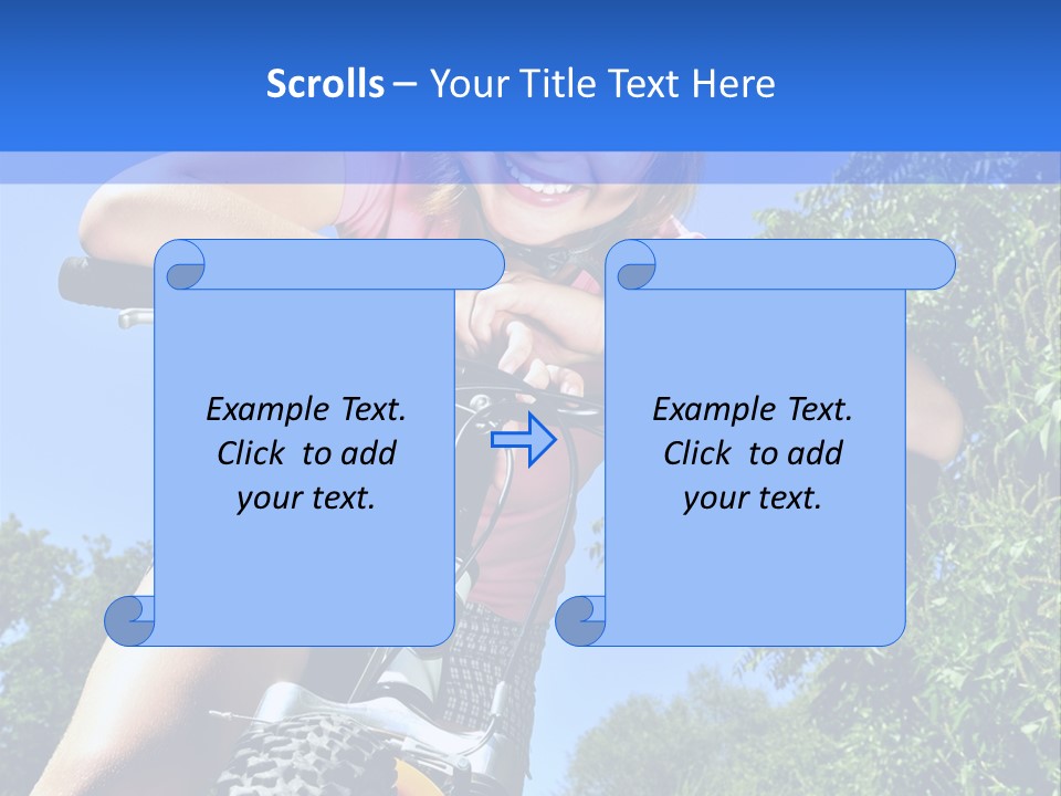 Portrait Of A Teenage Girl On A Bicycle In Summer Park Outdoors PowerPoint Template