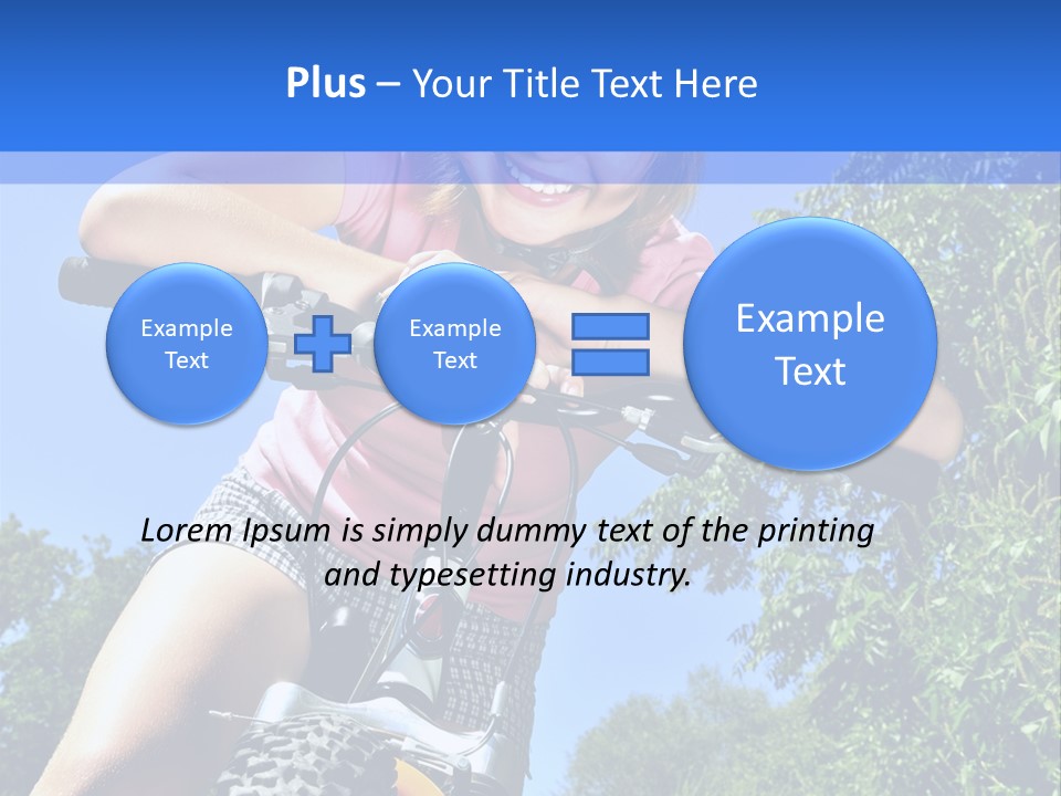 Portrait Of A Teenage Girl On A Bicycle In Summer Park Outdoors PowerPoint Template