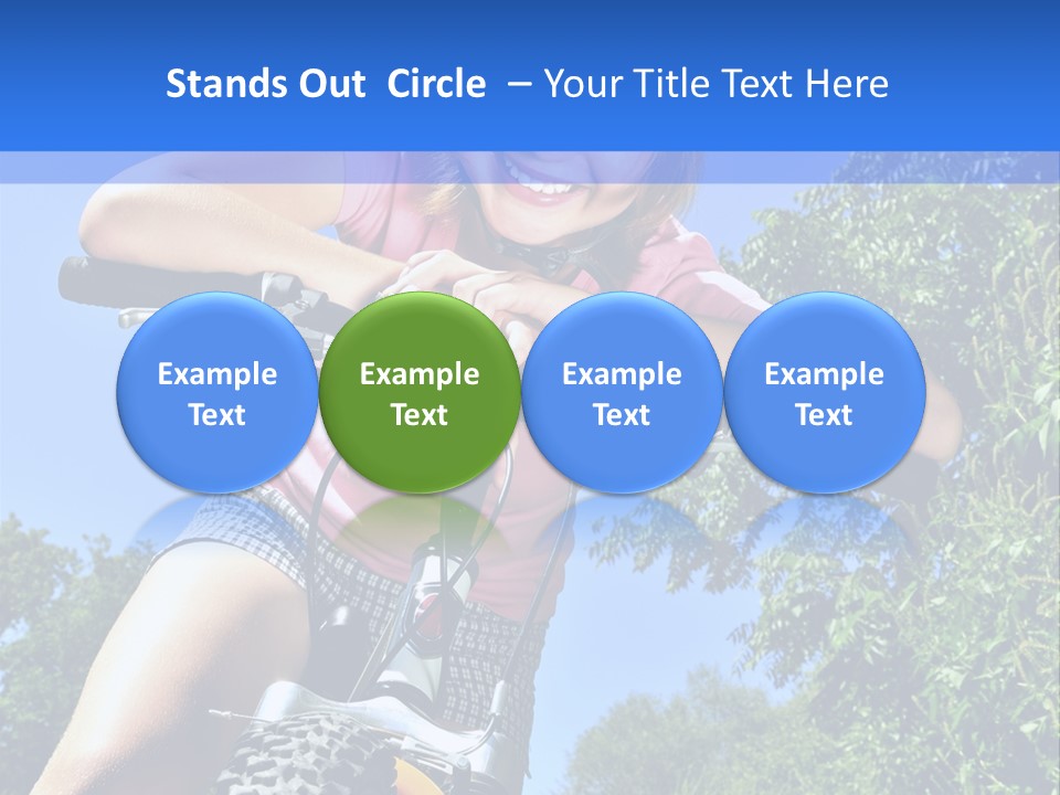 Portrait Of A Teenage Girl On A Bicycle In Summer Park Outdoors PowerPoint Template