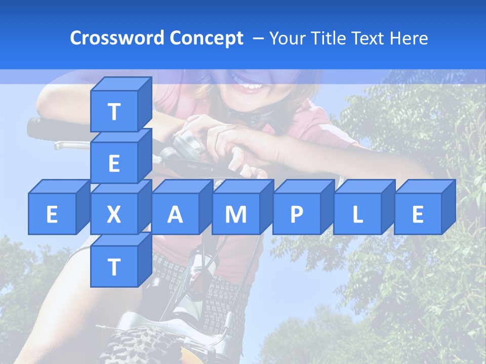 Portrait Of A Teenage Girl On A Bicycle In Summer Park Outdoors PowerPoint Template