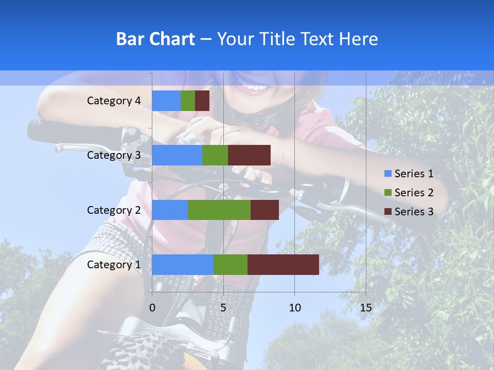 Portrait Of A Teenage Girl On A Bicycle In Summer Park Outdoors PowerPoint Template