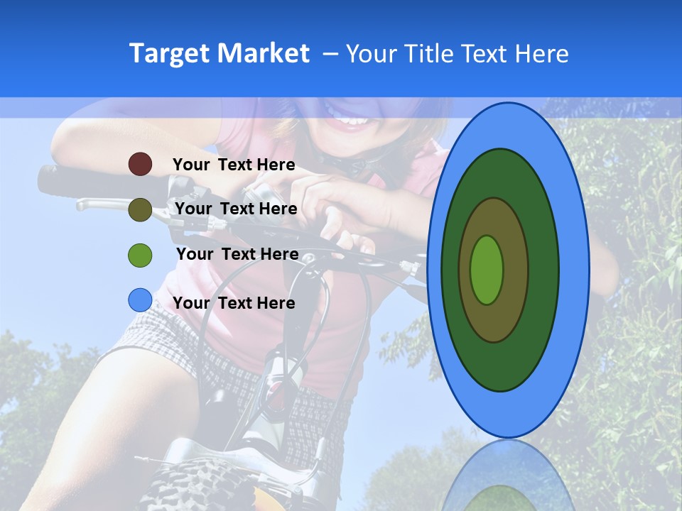 Portrait Of A Teenage Girl On A Bicycle In Summer Park Outdoors PowerPoint Template