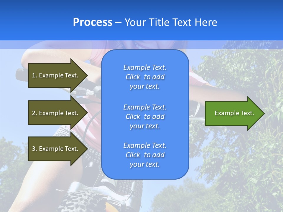 Portrait Of A Teenage Girl On A Bicycle In Summer Park Outdoors PowerPoint Template