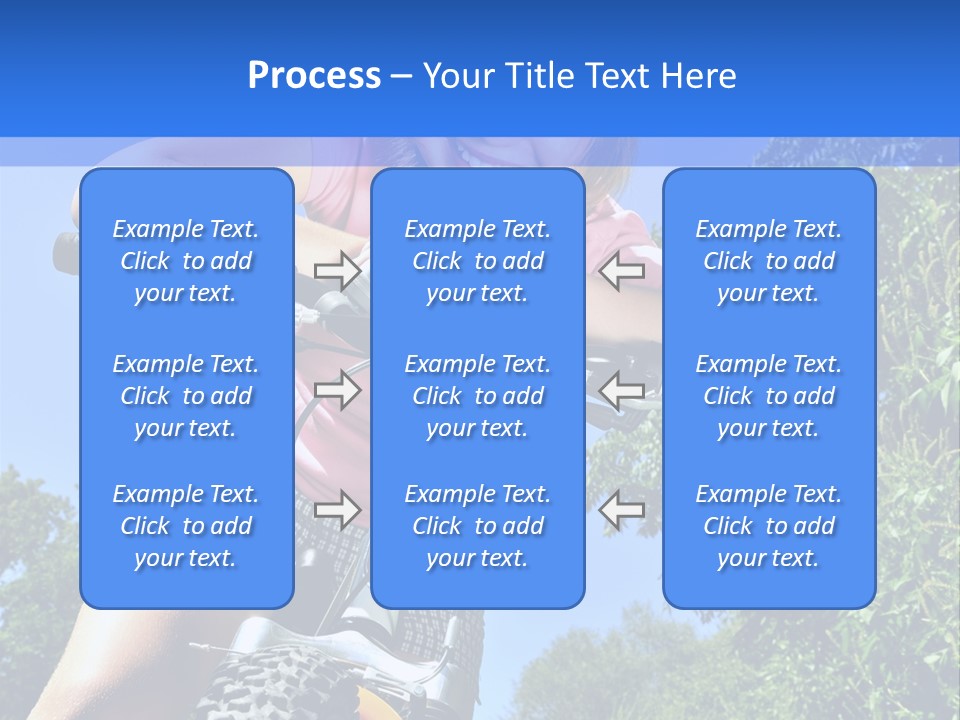 Portrait Of A Teenage Girl On A Bicycle In Summer Park Outdoors PowerPoint Template