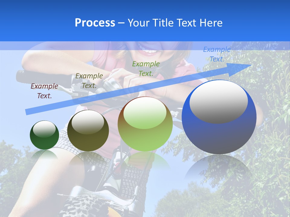 Portrait Of A Teenage Girl On A Bicycle In Summer Park Outdoors PowerPoint Template