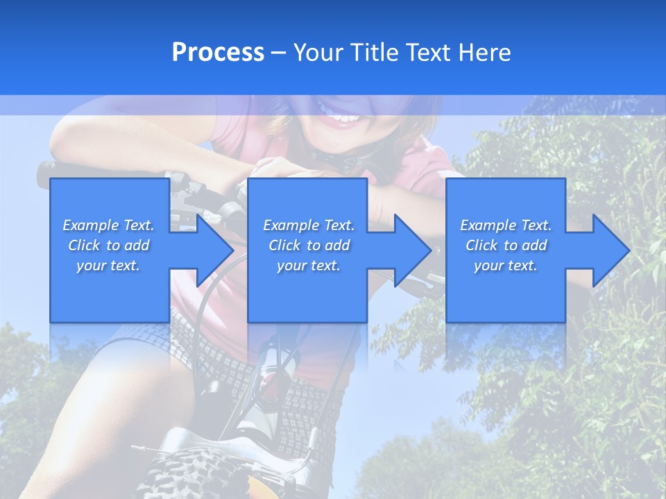Portrait Of A Teenage Girl On A Bicycle In Summer Park Outdoors PowerPoint Template