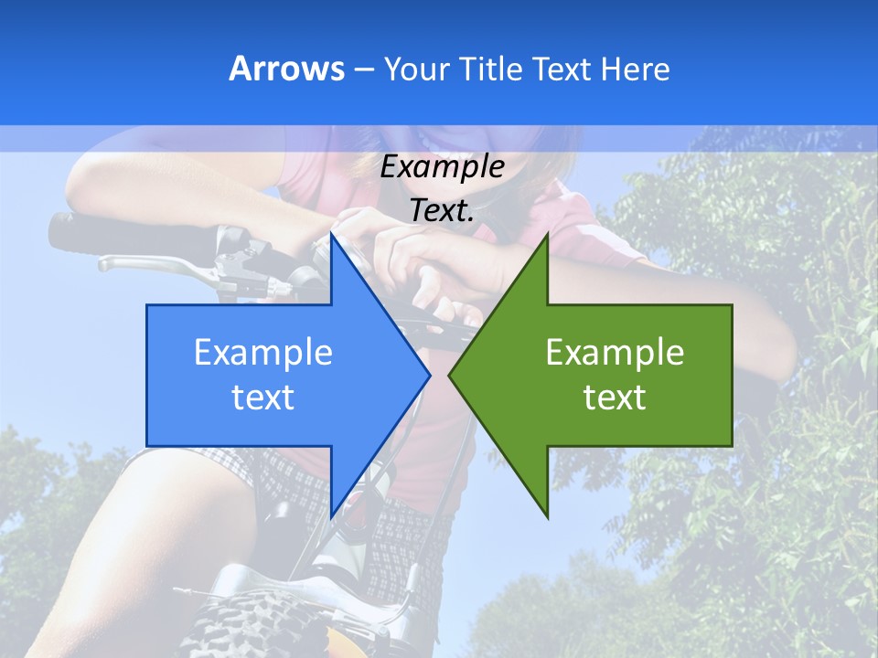 Portrait Of A Teenage Girl On A Bicycle In Summer Park Outdoors PowerPoint Template