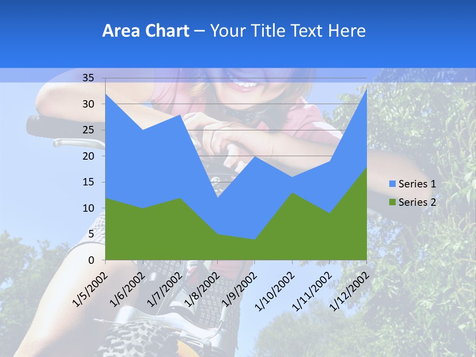 Portrait Of A Teenage Girl On A Bicycle In Summer Park Outdoors PowerPoint Template