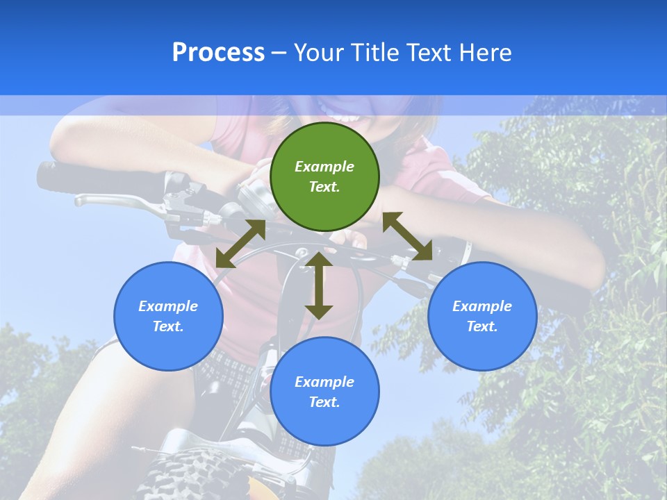 Portrait Of A Teenage Girl On A Bicycle In Summer Park Outdoors PowerPoint Template