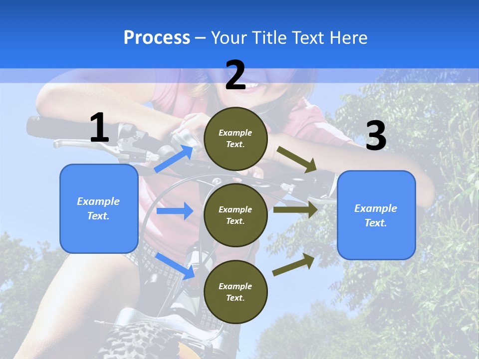 Portrait Of A Teenage Girl On A Bicycle In Summer Park Outdoors PowerPoint Template