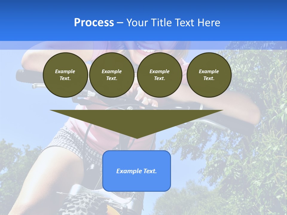 Portrait Of A Teenage Girl On A Bicycle In Summer Park Outdoors PowerPoint Template