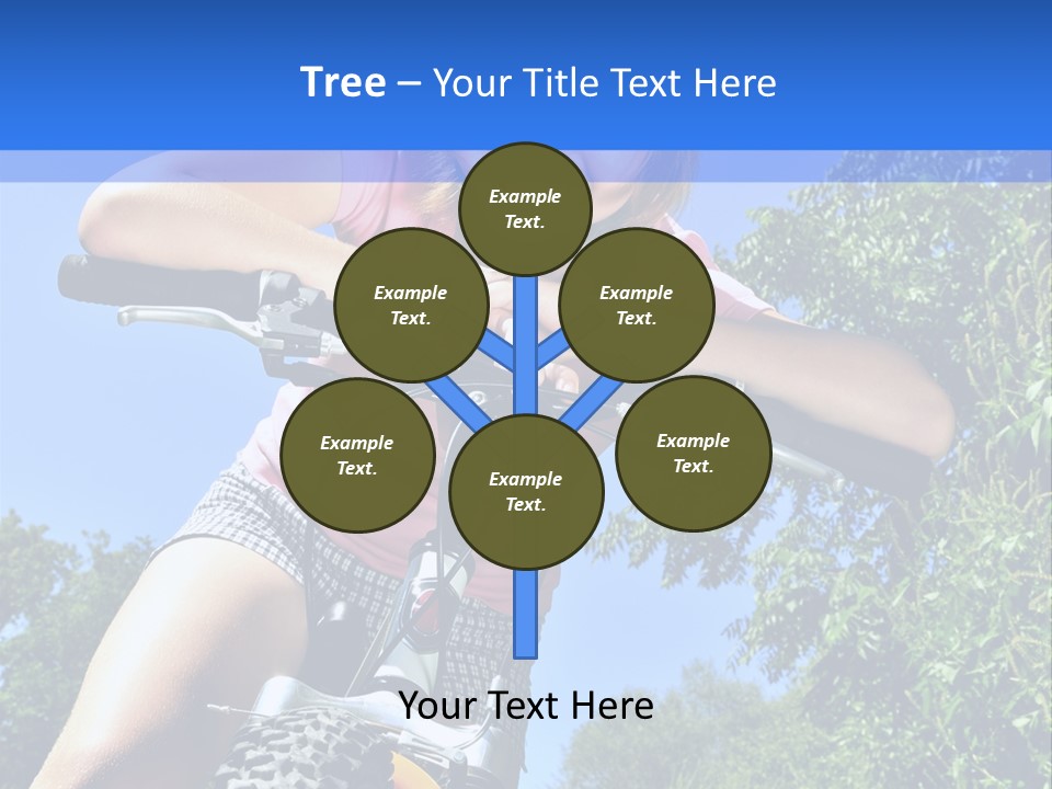 Portrait Of A Teenage Girl On A Bicycle In Summer Park Outdoors PowerPoint Template