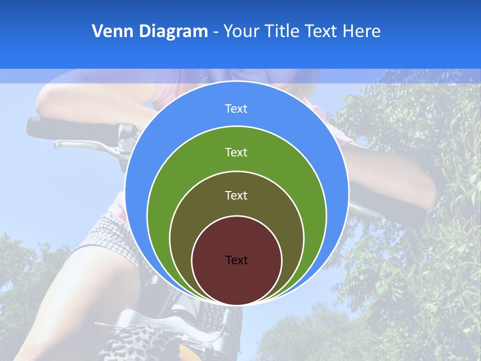 Portrait Of A Teenage Girl On A Bicycle In Summer Park Outdoors PowerPoint Template