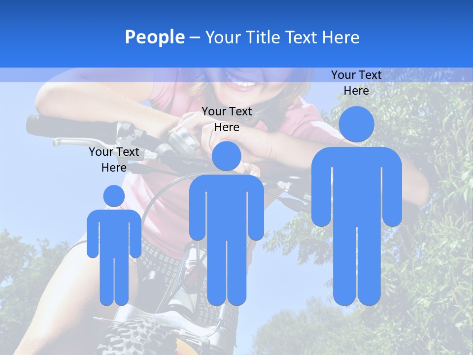 Portrait Of A Teenage Girl On A Bicycle In Summer Park Outdoors PowerPoint Template