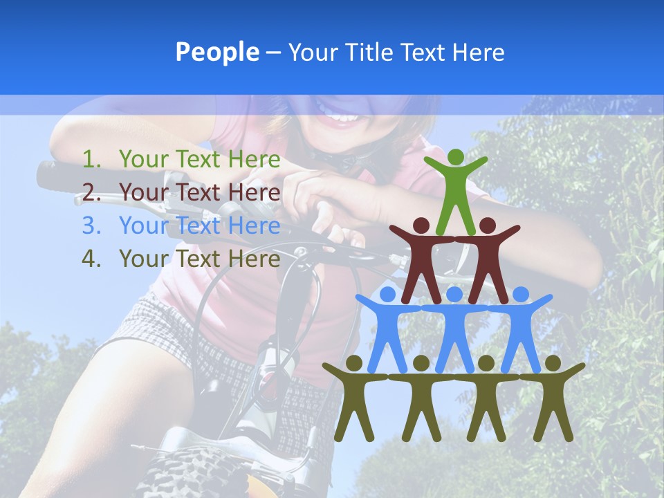 Portrait Of A Teenage Girl On A Bicycle In Summer Park Outdoors PowerPoint Template