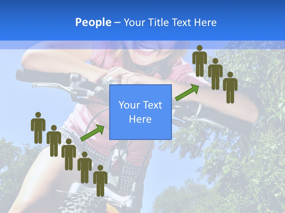 Portrait Of A Teenage Girl On A Bicycle In Summer Park Outdoors PowerPoint Template