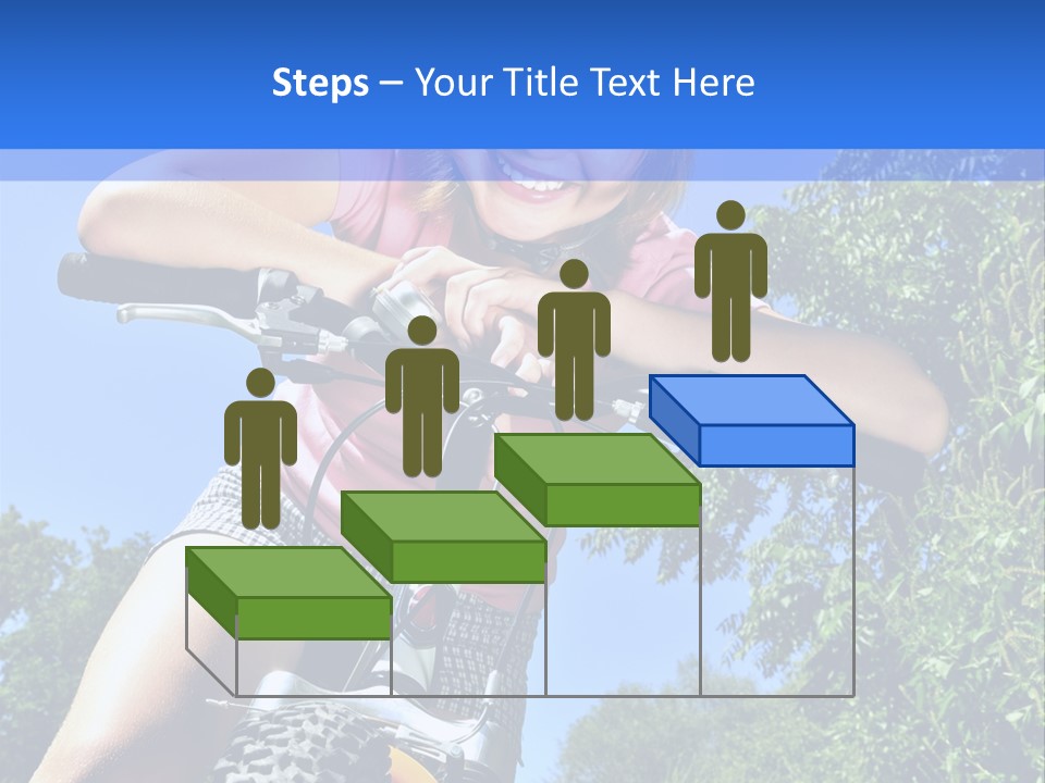 Portrait Of A Teenage Girl On A Bicycle In Summer Park Outdoors PowerPoint Template