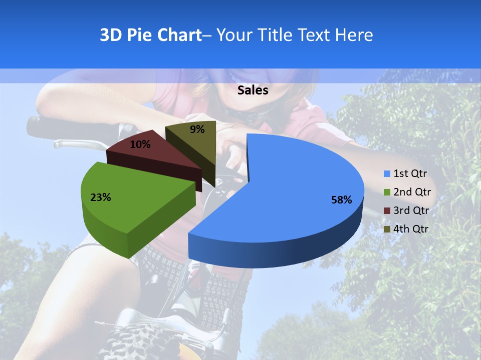 Portrait Of A Teenage Girl On A Bicycle In Summer Park Outdoors PowerPoint Template