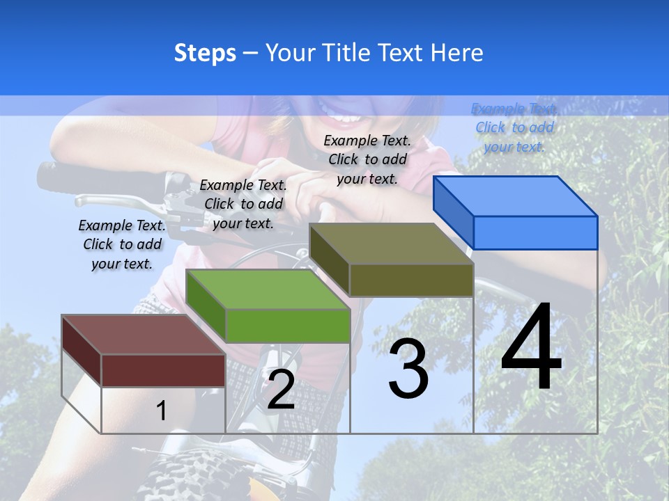 Portrait Of A Teenage Girl On A Bicycle In Summer Park Outdoors PowerPoint Template