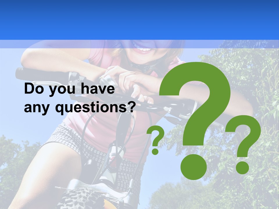 Portrait Of A Teenage Girl On A Bicycle In Summer Park Outdoors PowerPoint Template