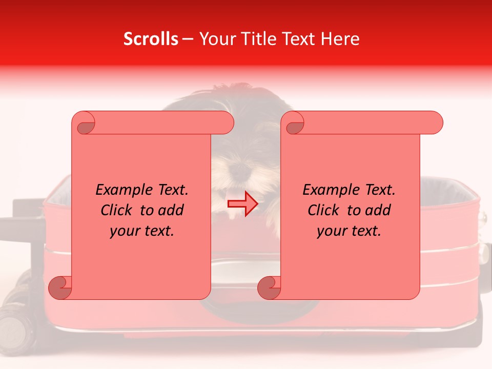 Puppy In The Suitcase PowerPoint Template