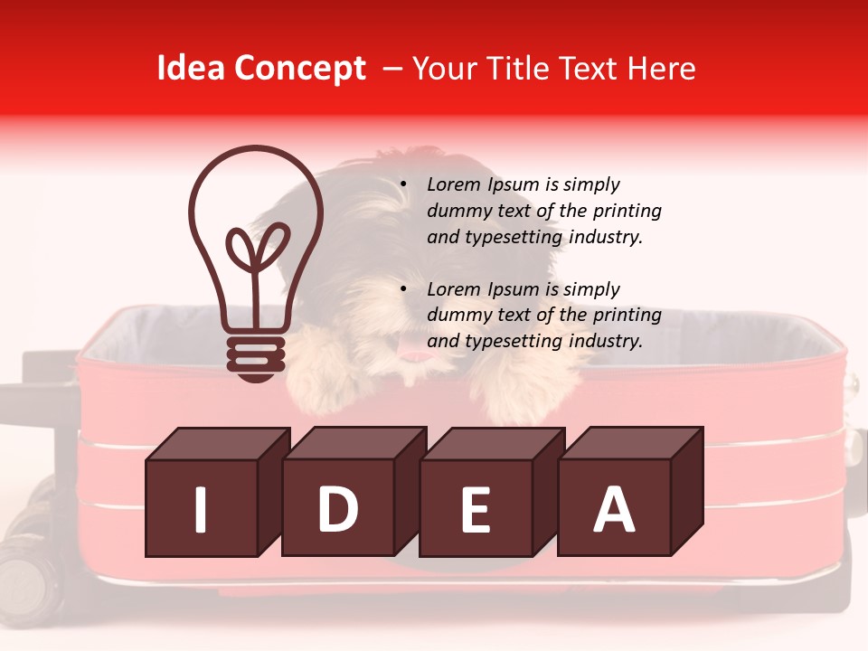 Puppy In The Suitcase PowerPoint Template