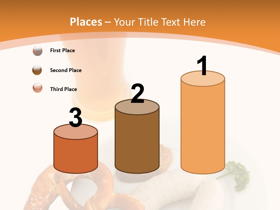 A Plate Of Pretzels And A Glass Of Beer On A Table PowerPoint Template